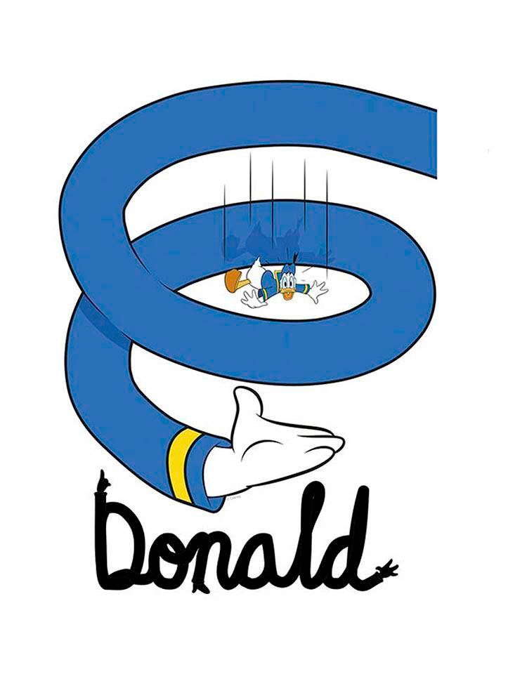 Komar Bild "Donald Duck Spiral" Disney 1 Stk. tlg. Wandbild zur Dekoration im Kinderzimmer - ohne Rahmen von Komar