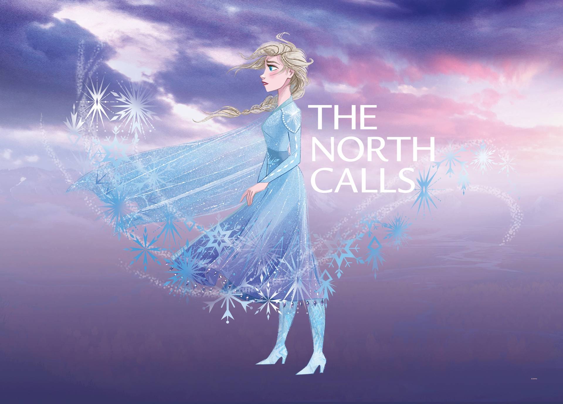 Komar Bild "Frozen Elsa The North Calls" Disney 1 Stk. tlg. Wandbild zur Dekoration im Kinderzimmer - ohne Rahmen von Komar