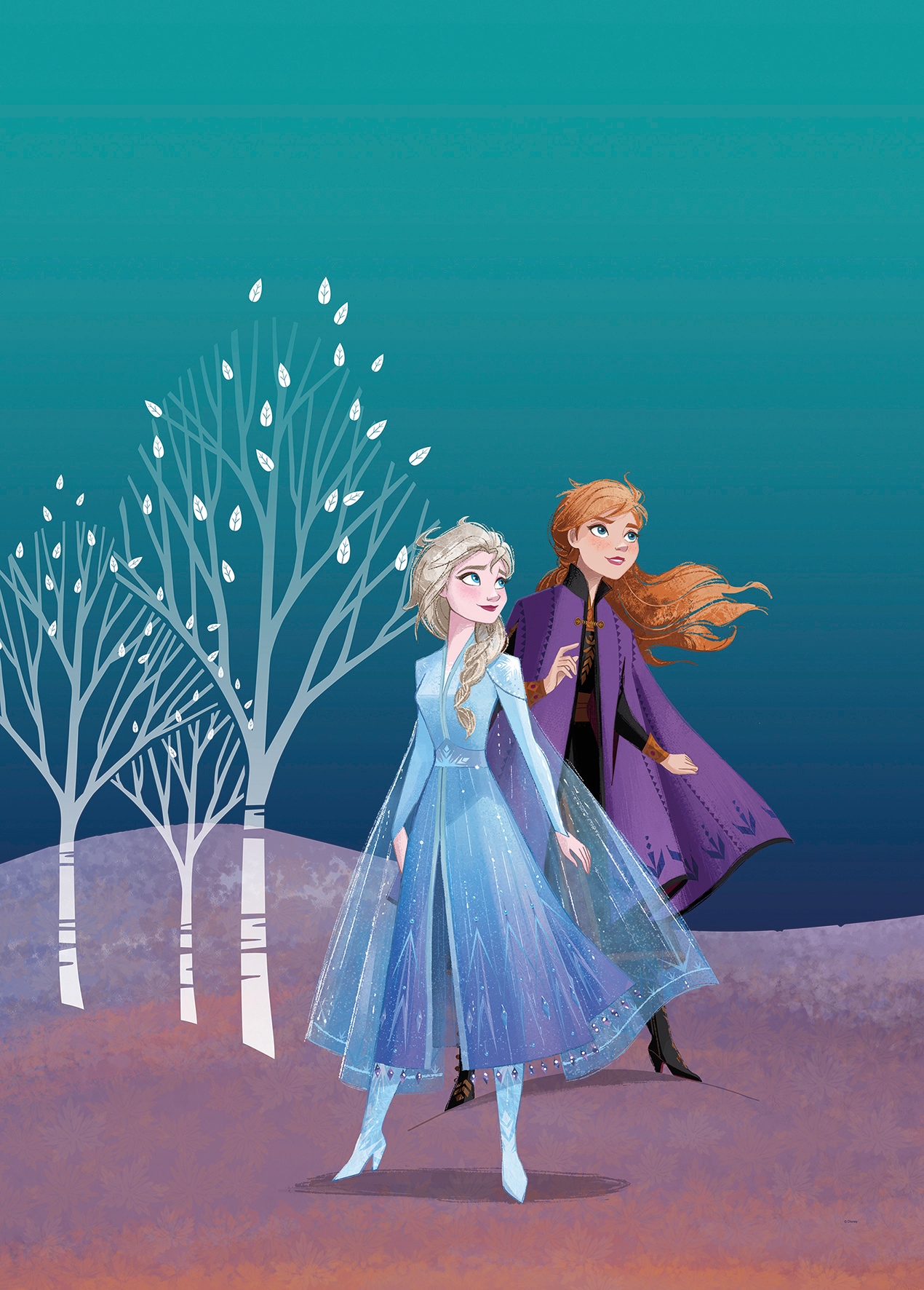 Komar Bild "Frozen Sisters" Disney 1 Stk. tlg. Wandbild zur Dekoration im Kinderzimmer - ohne Rahmen von Komar