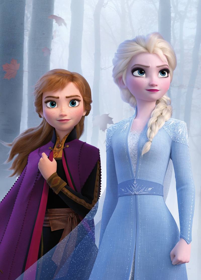 Komar Bild "Frozen Sisters in the Wood" Disney 1 Stk. tlg. Wandbild zur Dekoration im Kinderzimmer - ohne Rahmen von Komar