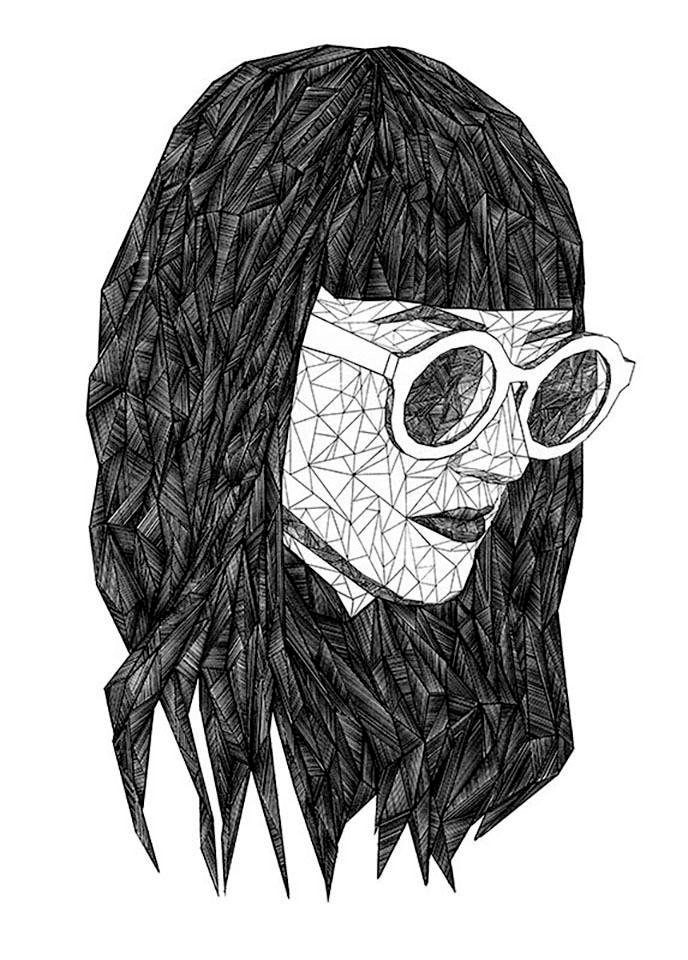 Komar Bild "Grid Monochrome" Porträts 1 Stk. tlg. Wandbild zur Dekoration - ohne Rahmen von Komar