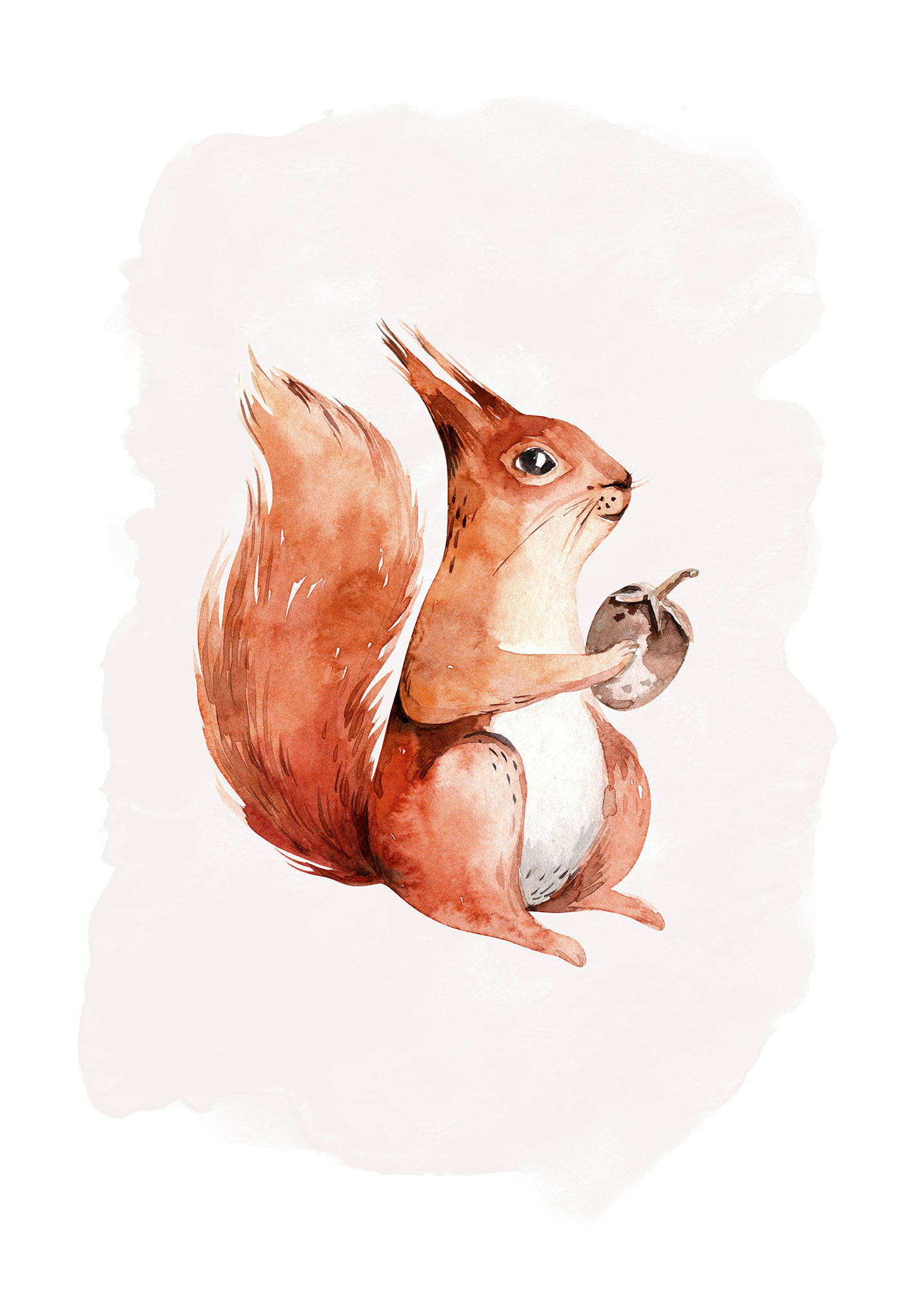 Komar Bild "Hungry Squirrel" Natur 1 Stk. tlg. Wandbild zur Dekoration - ohne Rahmen von Komar