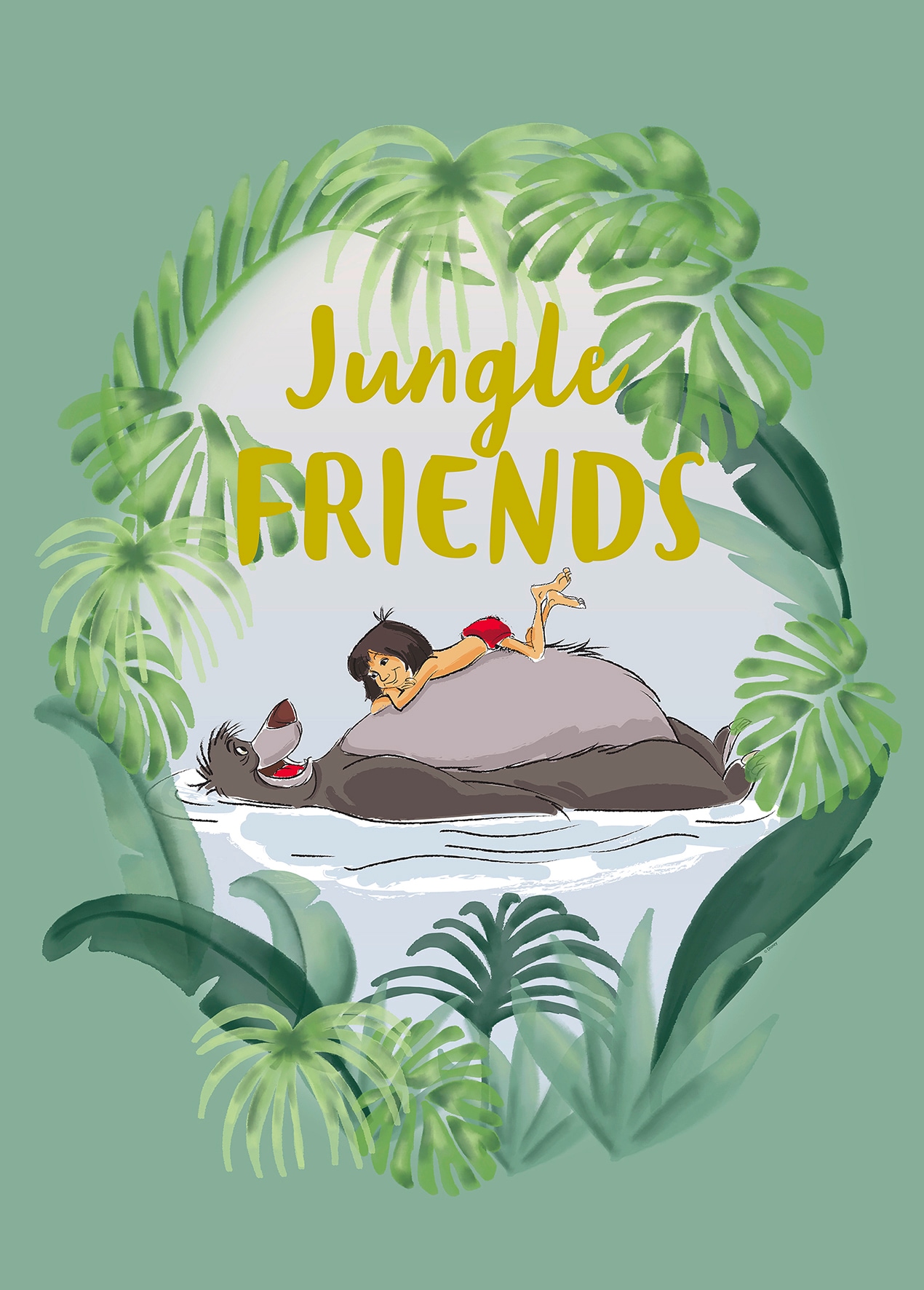 Komar Bild "Jungle Book Friends" Disney 1 Stk. tlg. Wandbild zur Dekoration im Kinderzimmer - ohne Rahmen von Komar