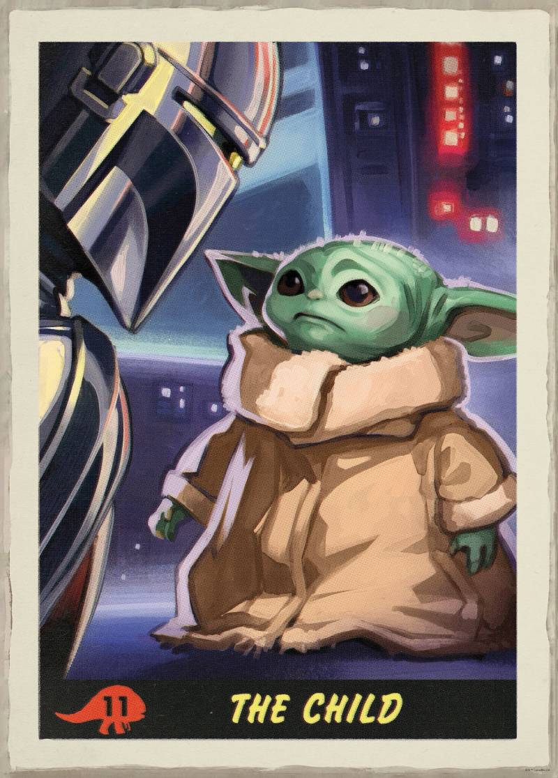 Komar Bild "Mandalorian The Child Trading Card" Disney  Star Wars 1 Stk. tlg. Wandbild zur Dekoration im Kinderzimmer - ohne Rahmen von Komar