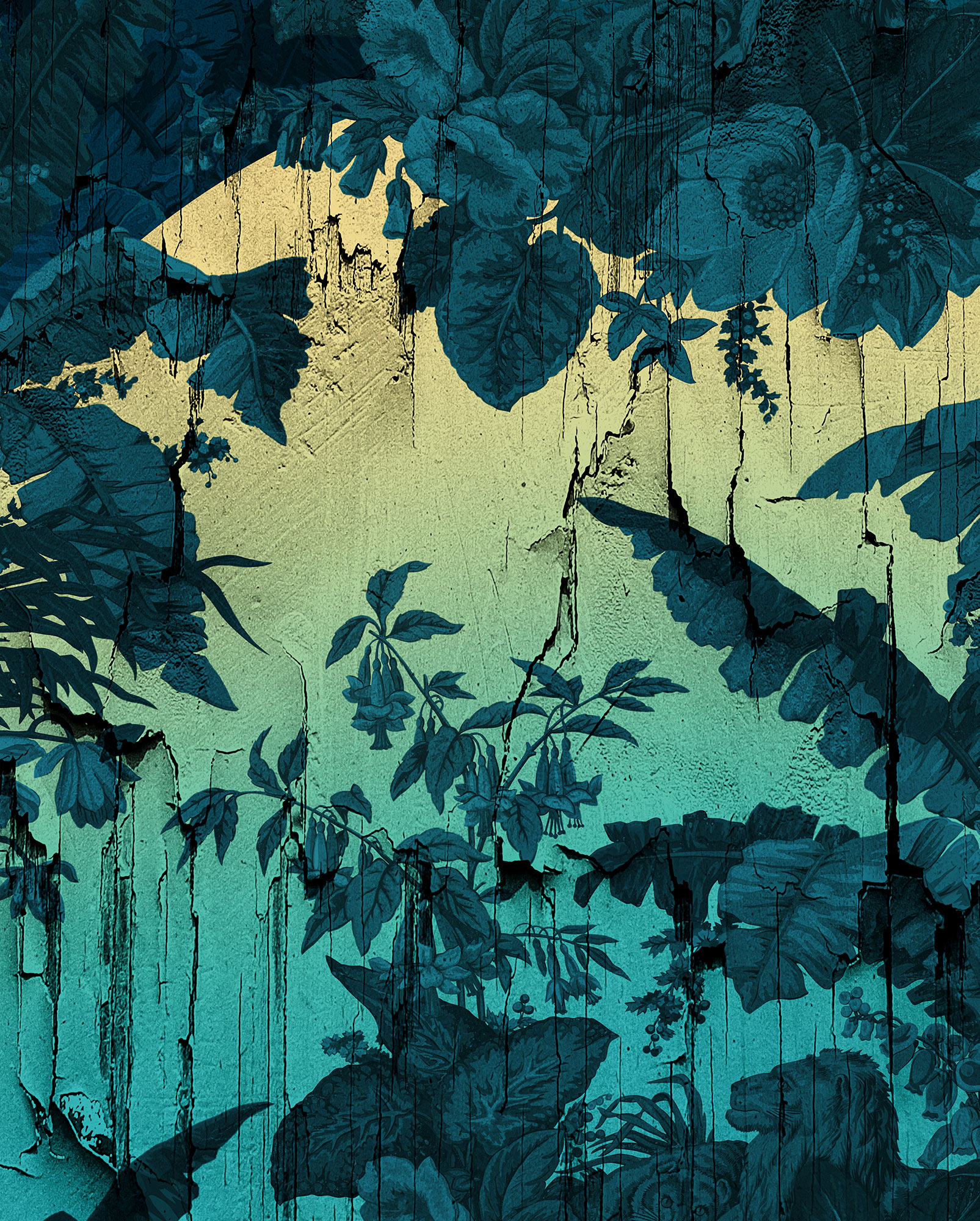 Komar Bild "Mur en Ruine" Natur 1 Stk. tlg. Wandbild zur Dekoration - ohne Rahmen von Komar