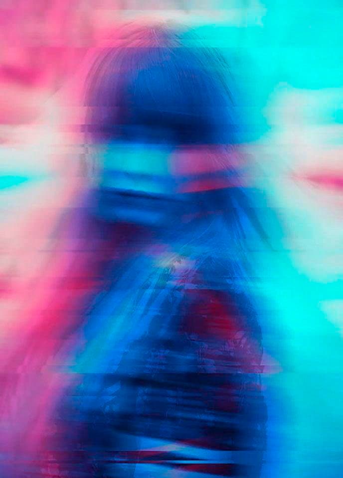 Komar Bild "Neon Girl" Porträts 1 Stk. tlg. Wandbild zur Dekoration - ohne Rahmen von Komar