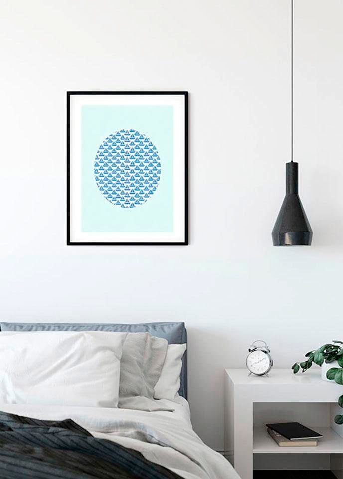 Komar Bild "Shelly Patterns Aqua" Formen  Kunst 1 Stk. tlg. Wandbild zur Dekoration - ohne Rahmen von Komar