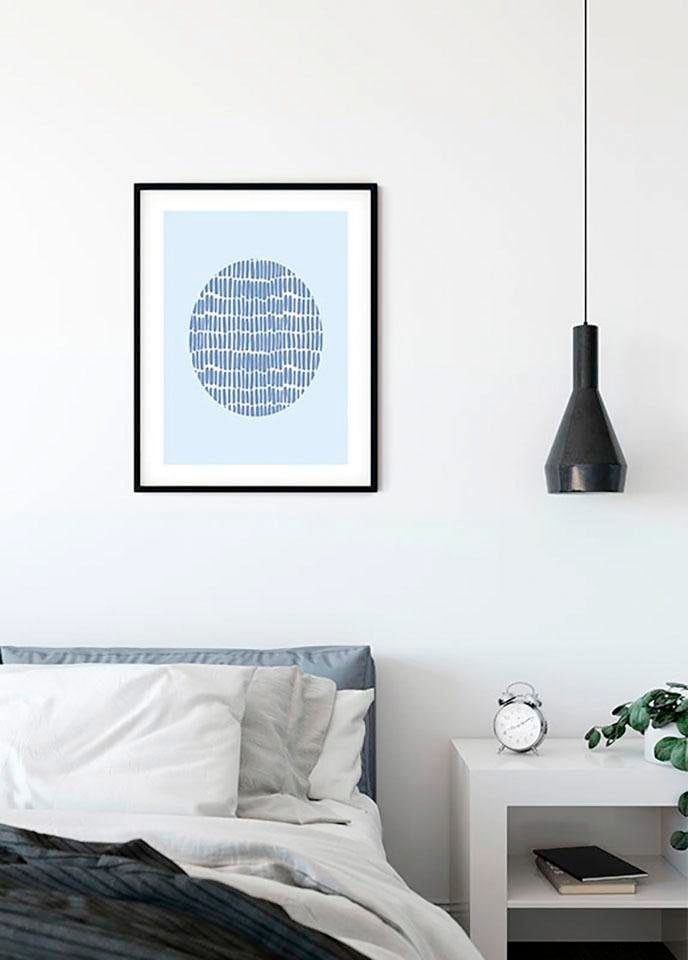 Komar Bild "Shelly Patterns Blue" Formen  Kunst 1 Stk. tlg. Wandbild zur Dekoration - ohne Rahmen von Komar