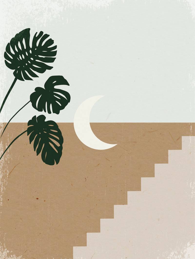 Komar Bild "Silence Crescent Moon" Natur 1 Stk. tlg. Wandbild zur Dekoration - ohne Rahmen von Komar