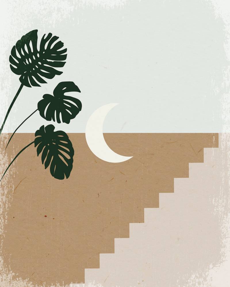 Komar Bild "Silence Crescent Moon" Natur 1 Stk. tlg. Wandbild zur Dekoration - ohne Rahmen von Komar