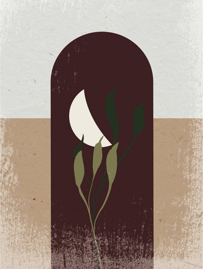 Komar Bild "Silence Half Moon" Natur 1 Stk. tlg. Wandbild zur Dekoration - ohne Rahmen von Komar