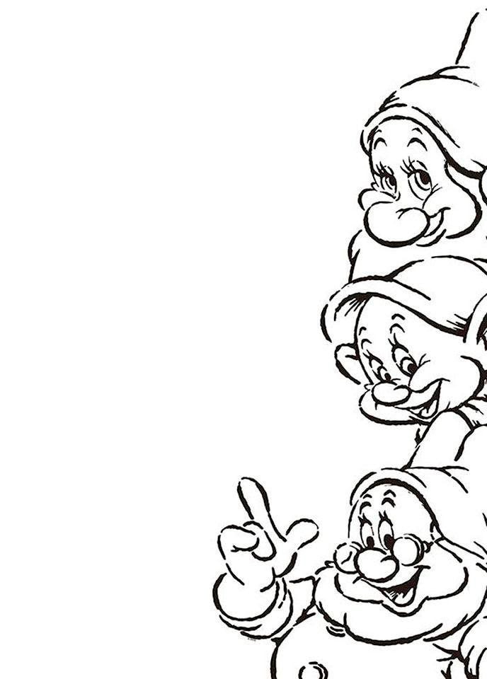 Komar Bild "Snow White Dwarves" Disney 1 Stk. tlg. Wandbild zur Dekoration im Kinderzimmer - ohne Rahmen von Komar