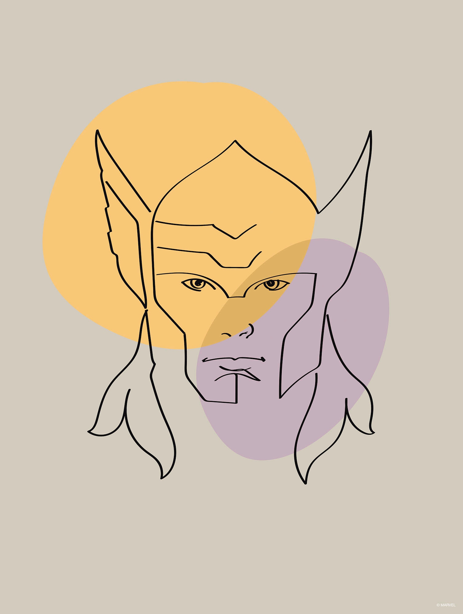 Komar Bild "Soulful Sanctuary Thor Head" Natur 1 Stk. tlg. Wandbild zur Dekoration im Kinderzimmer - ohne Rahmen von Komar