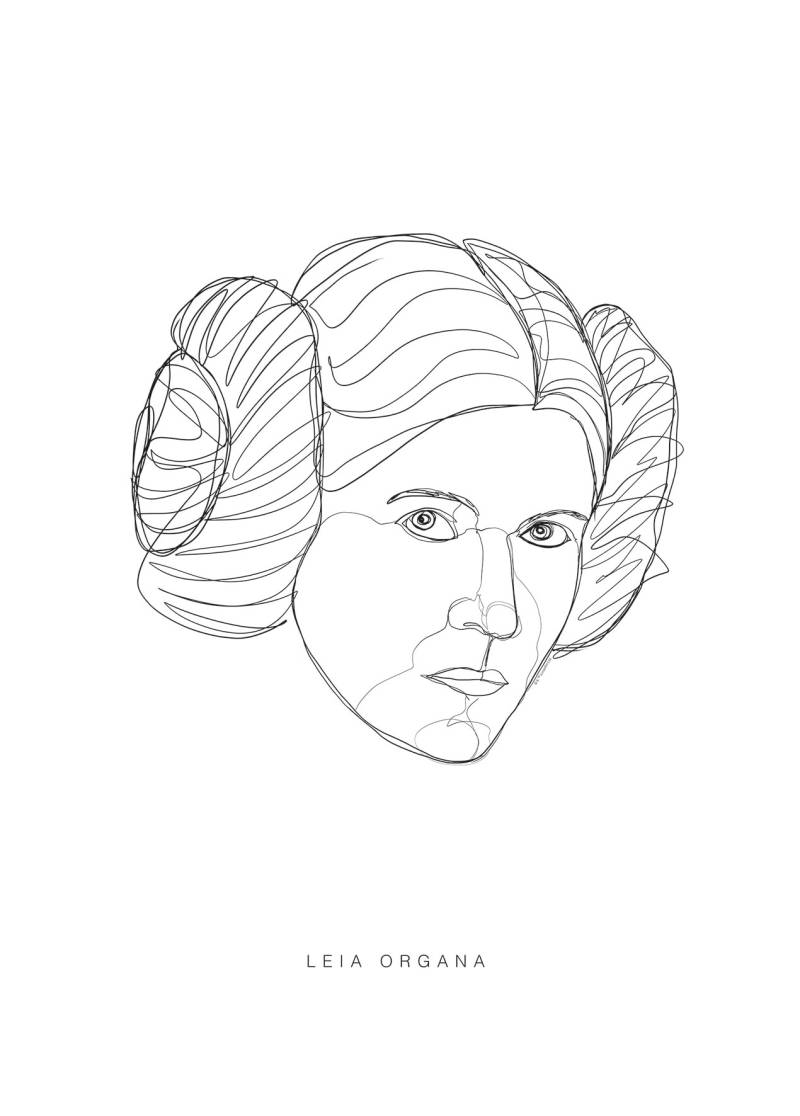 Komar Bild "Star Wars Classic Force Faces Leia" Star Wars 1 Stk. tlg. Wandbild zur Dekoration im Kinderzimmer - ohne Rahmen von Komar