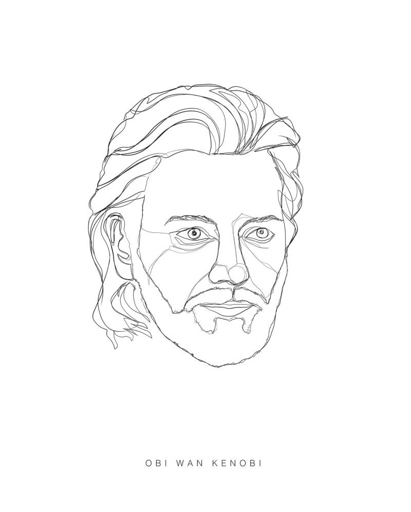 Komar Bild "Star Wars Classic Force Faces Obi Wan" Star Wars 1 Stk. tlg. Wandbild zur Dekoration im Kinderzimmer - ohne Rahmen von Komar