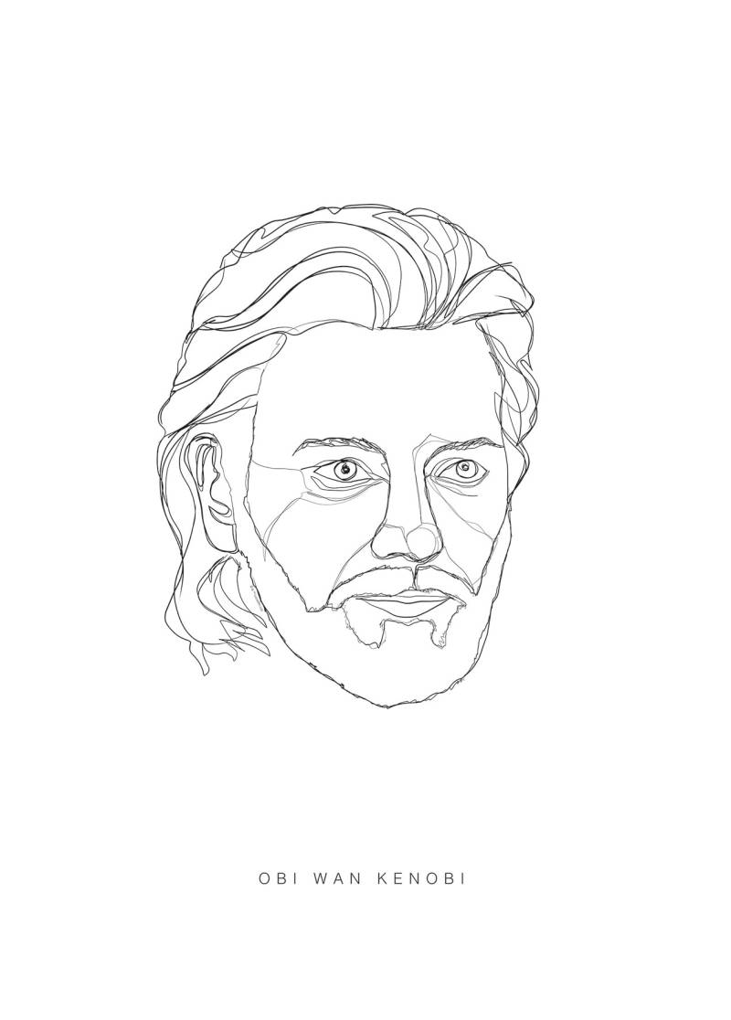 Komar Bild "Star Wars Classic Force Faces Obi Wan" Star Wars 1 Stk. tlg. Wandbild zur Dekoration im Kinderzimmer - ohne Rahmen von Komar