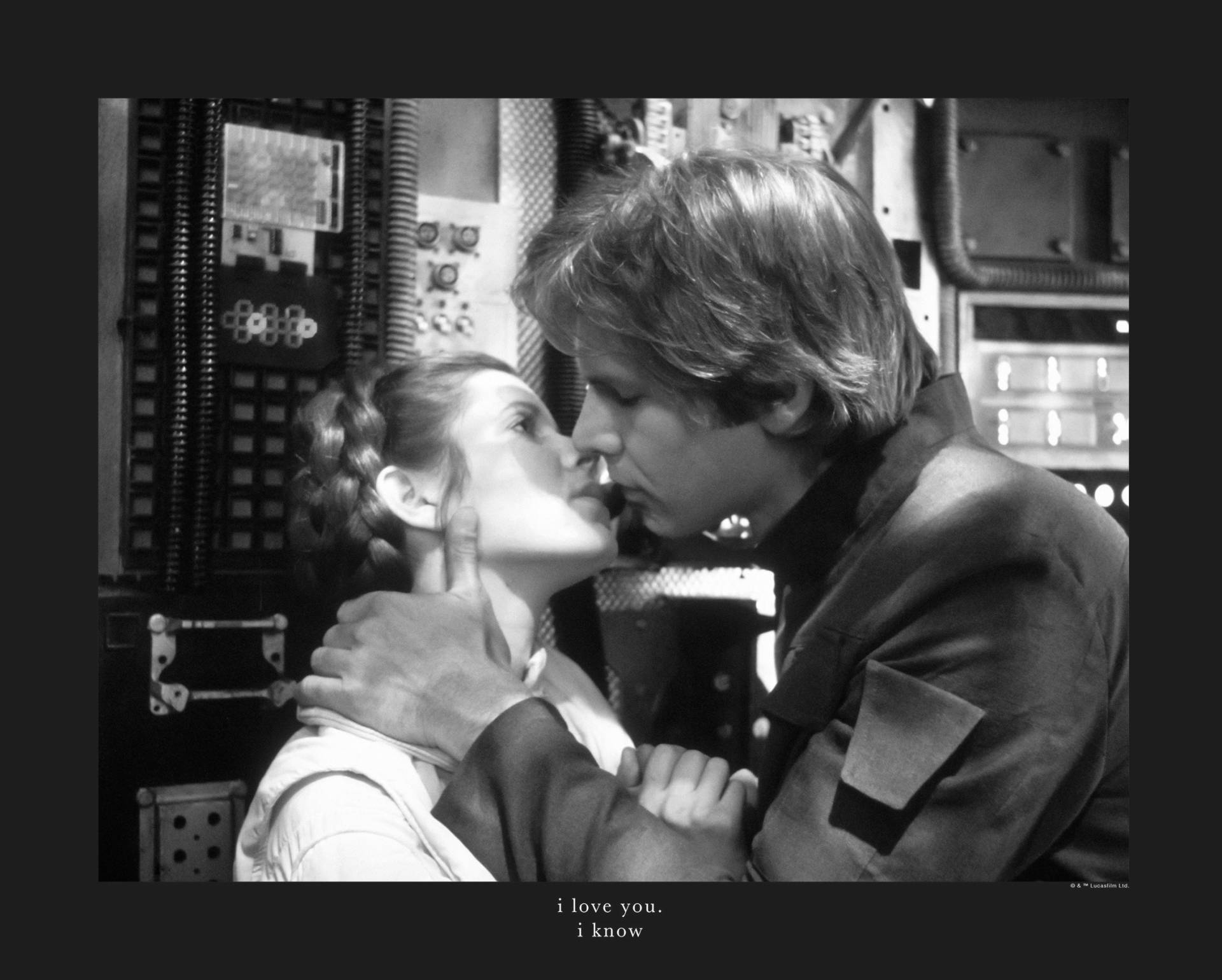 Komar Bild "Star Wars Classic Leia Han Kiss Quote" Star Wars 1 Stk. tlg. Wandbild zur Dekoration im Kinderzimmer - ohne Rahmen von Komar