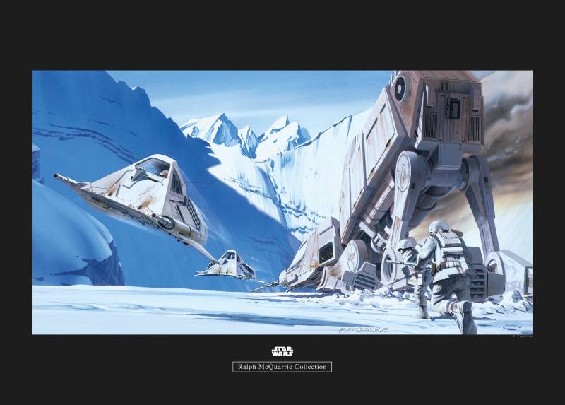 Komar Bild "Star Wars Classic RMQ Hoth Battle Snowspeeder" Star Wars 1 Stk. tlg. Wandbild zur Dekoration im Kinderzimmer - ohne Rahmen von Komar