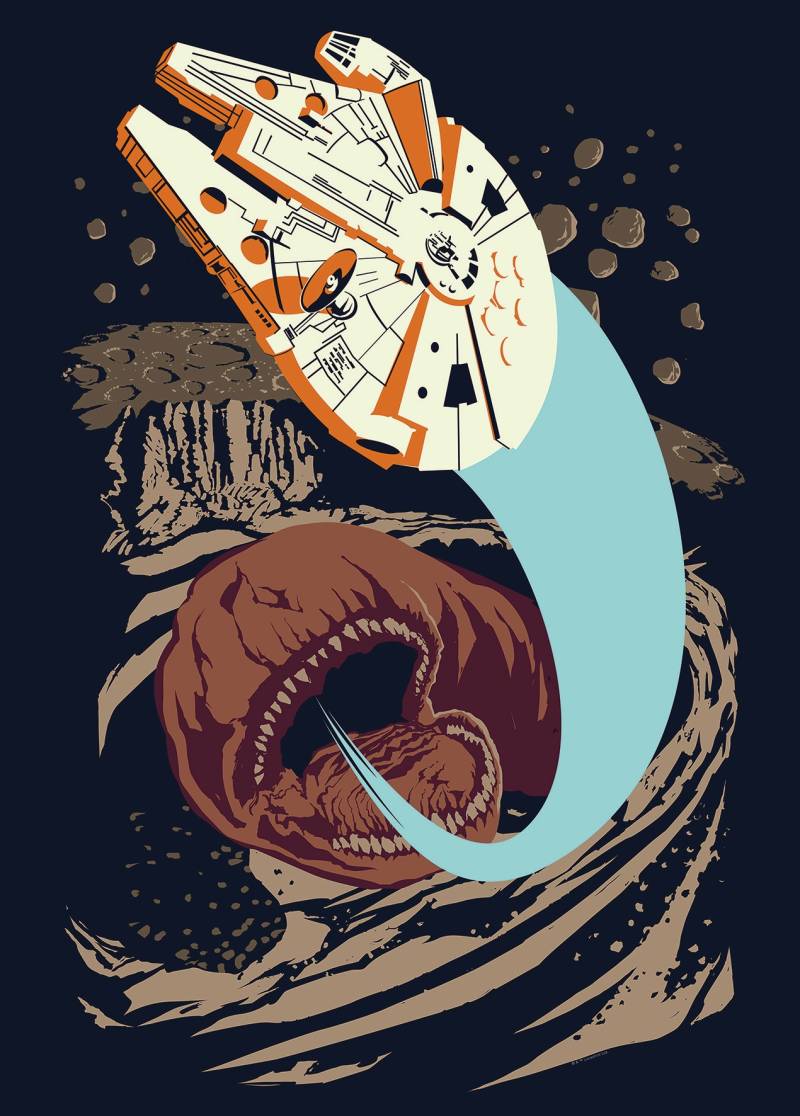 Komar Bild "Star Wars Classic Vector Asteroid Worm" Star Wars 1 Stk. tlg. Wandbild zur Dekoration im Kinderzimmer - ohne Rahmen von Komar