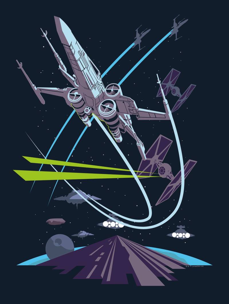 Komar Bild "Star Wars Classic Vector X-Wing" Star Wars 1 Stk. tlg. Wandbild zur Dekoration im Kinderzimmer - ohne Rahmen von Komar