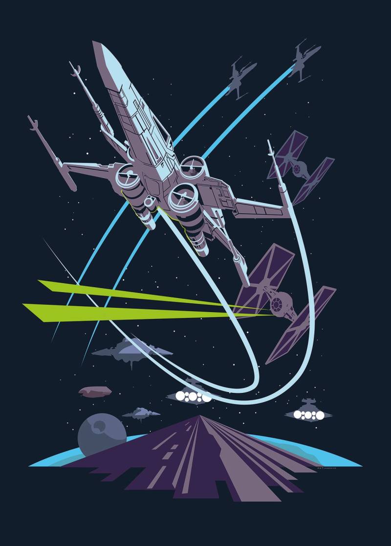 Komar Bild "Star Wars Classic Vector X-Wing" Star Wars 1 Stk. tlg. Wandbild zur Dekoration im Kinderzimmer - ohne Rahmen von Komar