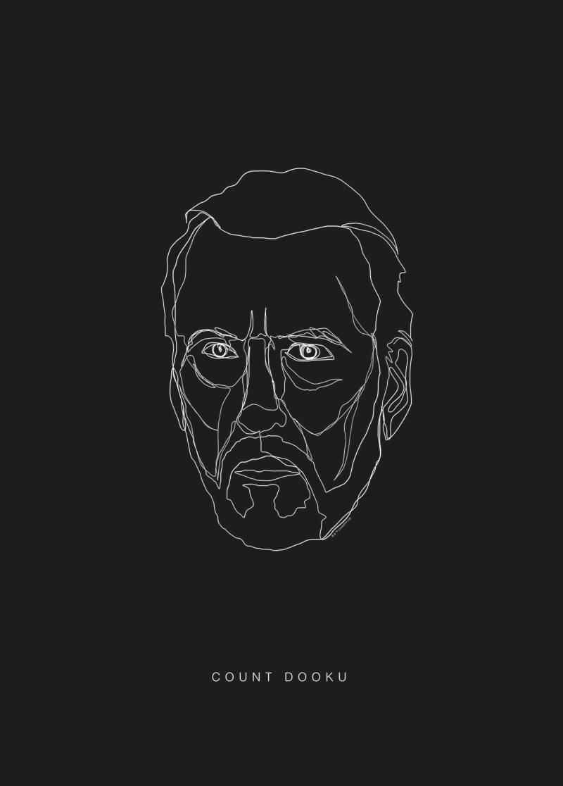 Komar Bild "Star Wars Lines Dark Side Dooku" Star Wars 1 Stk. tlg. Wandbild zur Dekoration im Kinderzimmer - ohne Rahmen von Komar