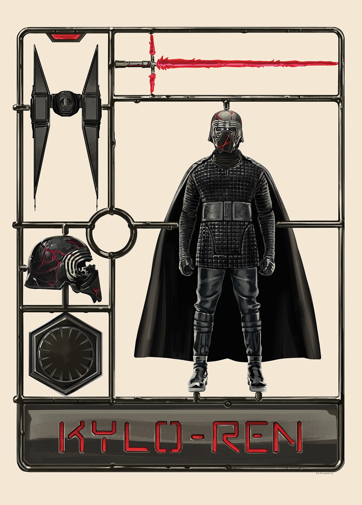 Komar Bild "Star Wars Toy Kylo" Star Wars 1 Stk. tlg. Wandbild zur Dekoration im Kinderzimmer - ohne Rahmen von Komar
