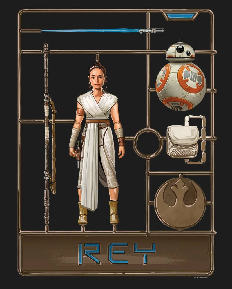 Komar Bild "Star Wars Toy Rey" Star Wars 1 Stk. tlg. Wandbild zur Dekoration im Kinderzimmer - ohne Rahmen von Komar