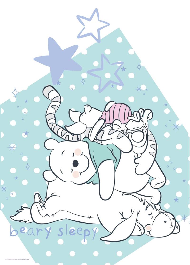 Komar Bild "Winnie the Pooh Beary Sleepy" Disney 1 Stk. tlg. Wandbild zur Dekoration im Kinderzimmer - ohne Rahmen von Komar
