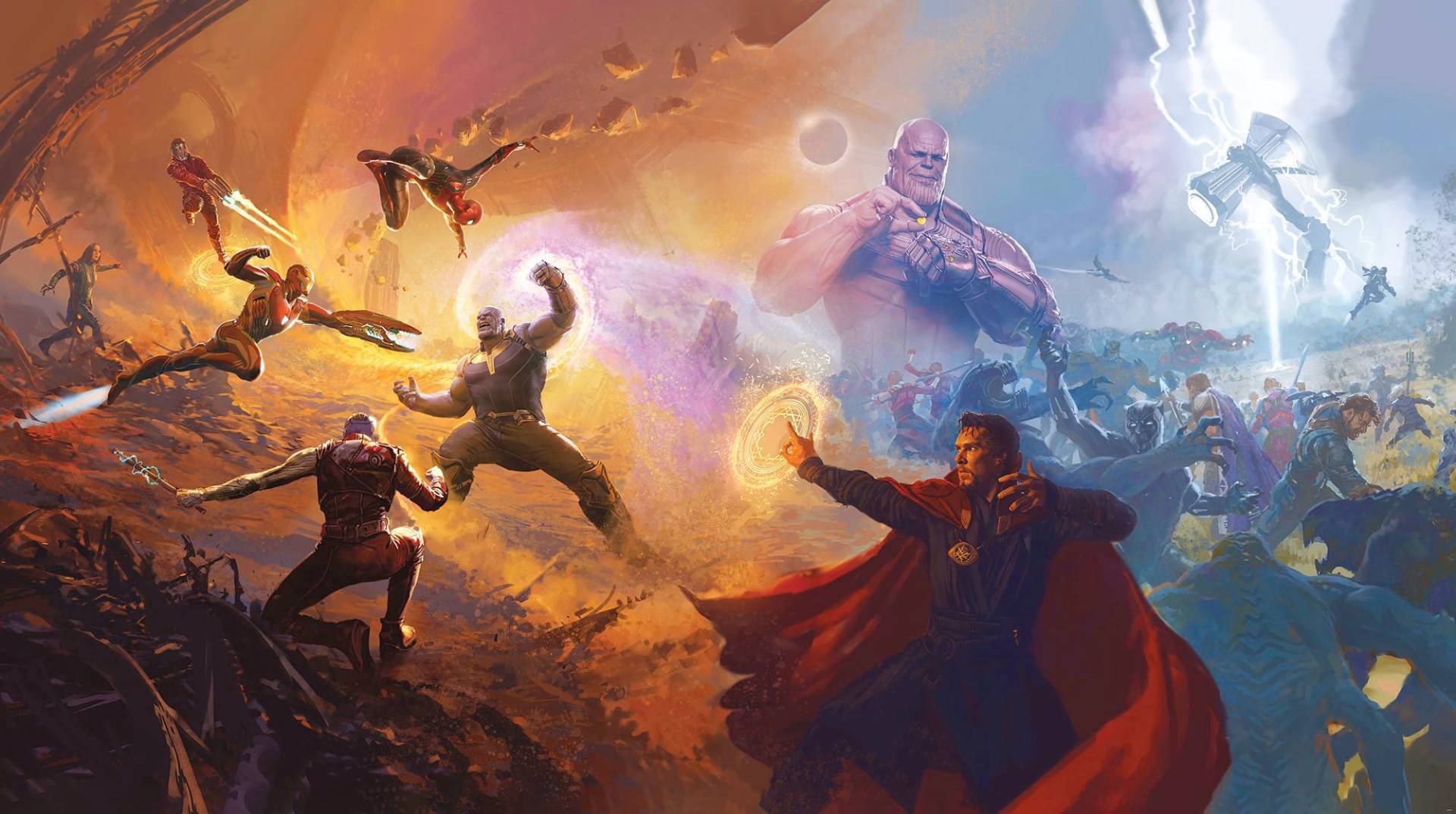 Komar Vliestapete "Avengers Epic Battles Two Worlds", 500x280 cm (Breite x Höhe) von Komar