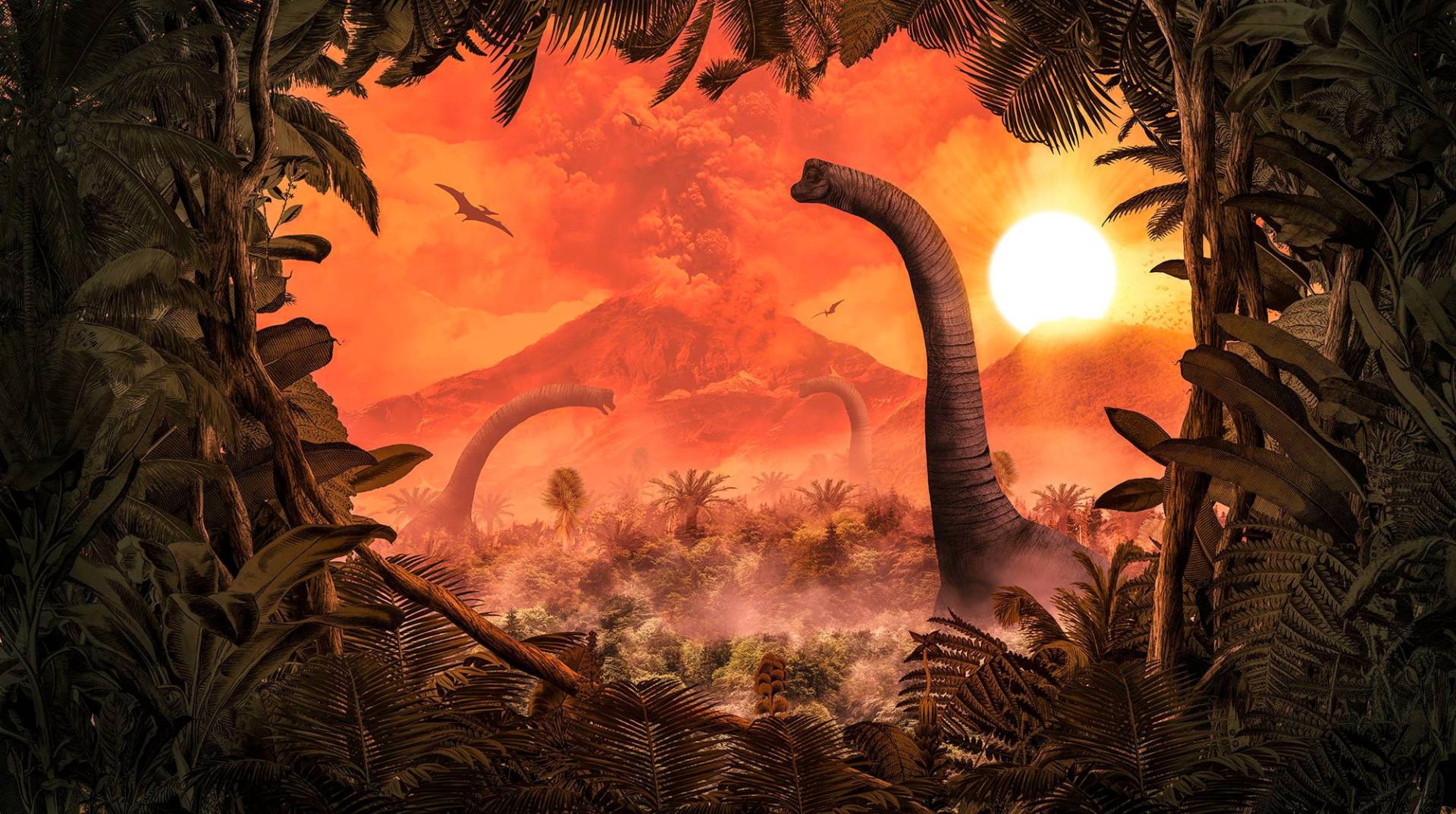 Komar Vliestapete "Brachiosaurus Panorama" von Komar