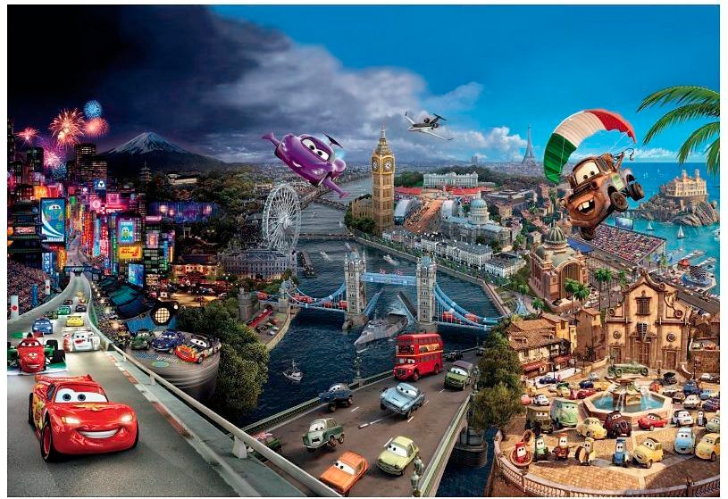 Komar Fototapete "Cars World - Größe 368 x 254 cm" bedruckt glatt Kinderzimmer von Komar