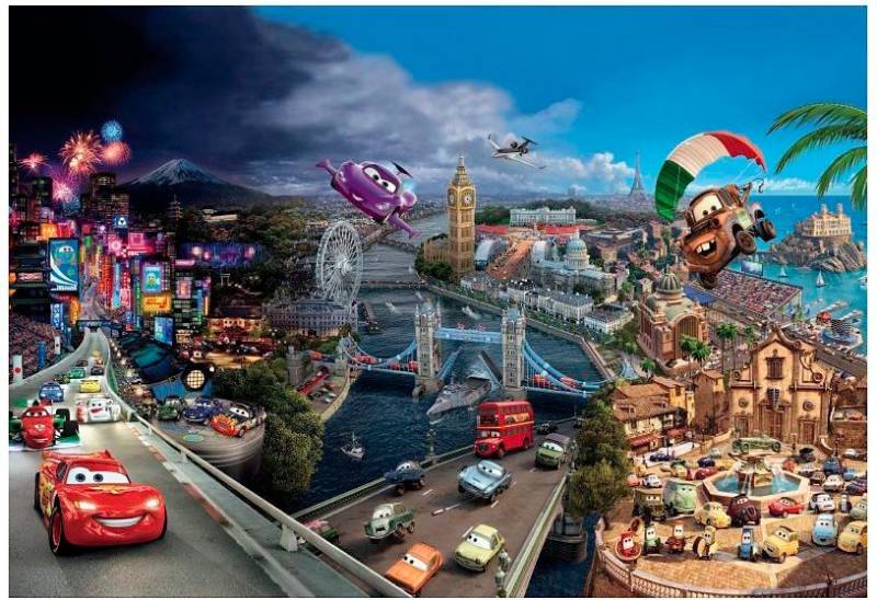 Komar Fototapete "Cars World - Größe 368 x 254 cm" bedruckt glatt Kinderzimmer von Komar