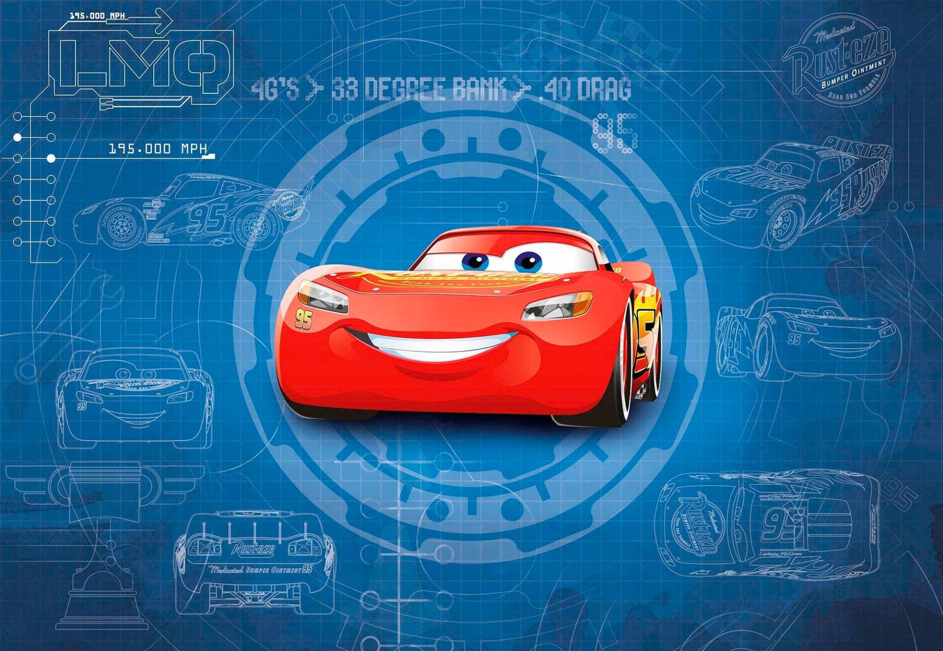 Komar Fototapete "Cars3 Blueprint" von Komar