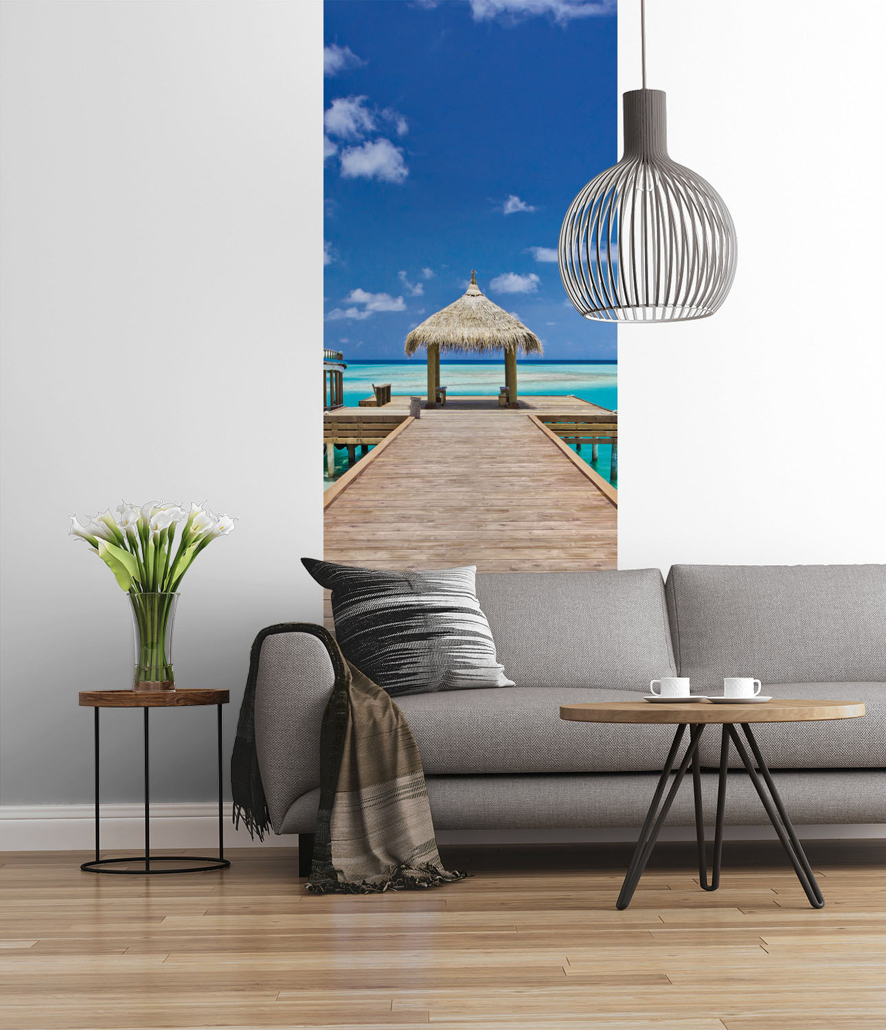 Komar Fototapete "Digitaldruck Vlies - Beach Resort - Größe 100 x 280 cm" bedruckt glatt Wohnzimmer, Schlafzimmer von Komar