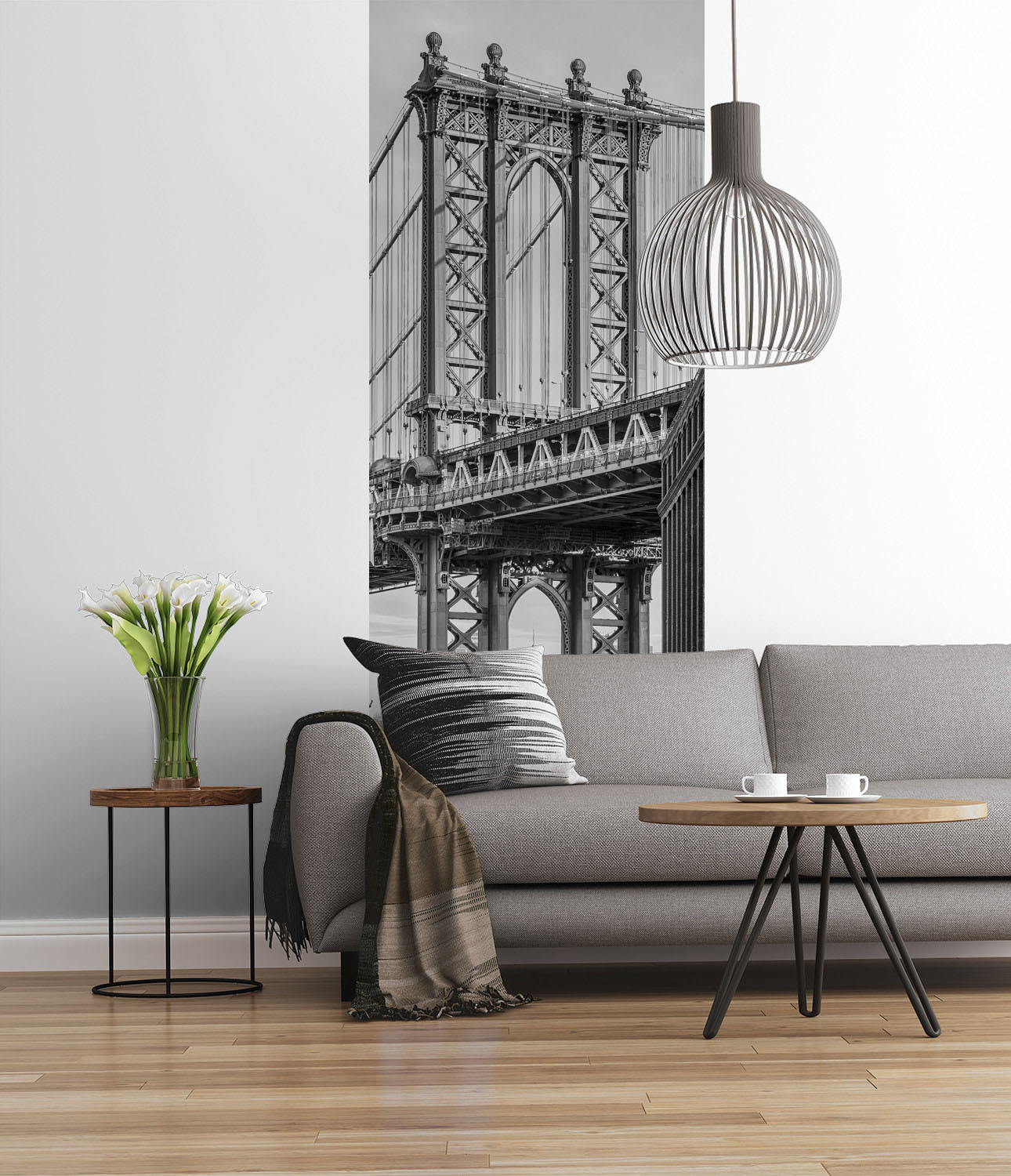 Komar Fototapete "Digitaldruck Vlies - Brooklyn View - Größe 100 x 280 cm" bedruckt glatt Wohnzimmer, Schlafzimmer von Komar