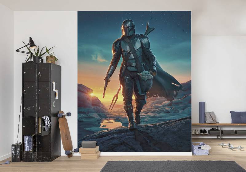 Komar Fototapete "Digitaldruck Vlies - The Mandalorian Gunslingers - Größe 200 x 250 cm" bedruckt glatt Kinderzimmer von Komar