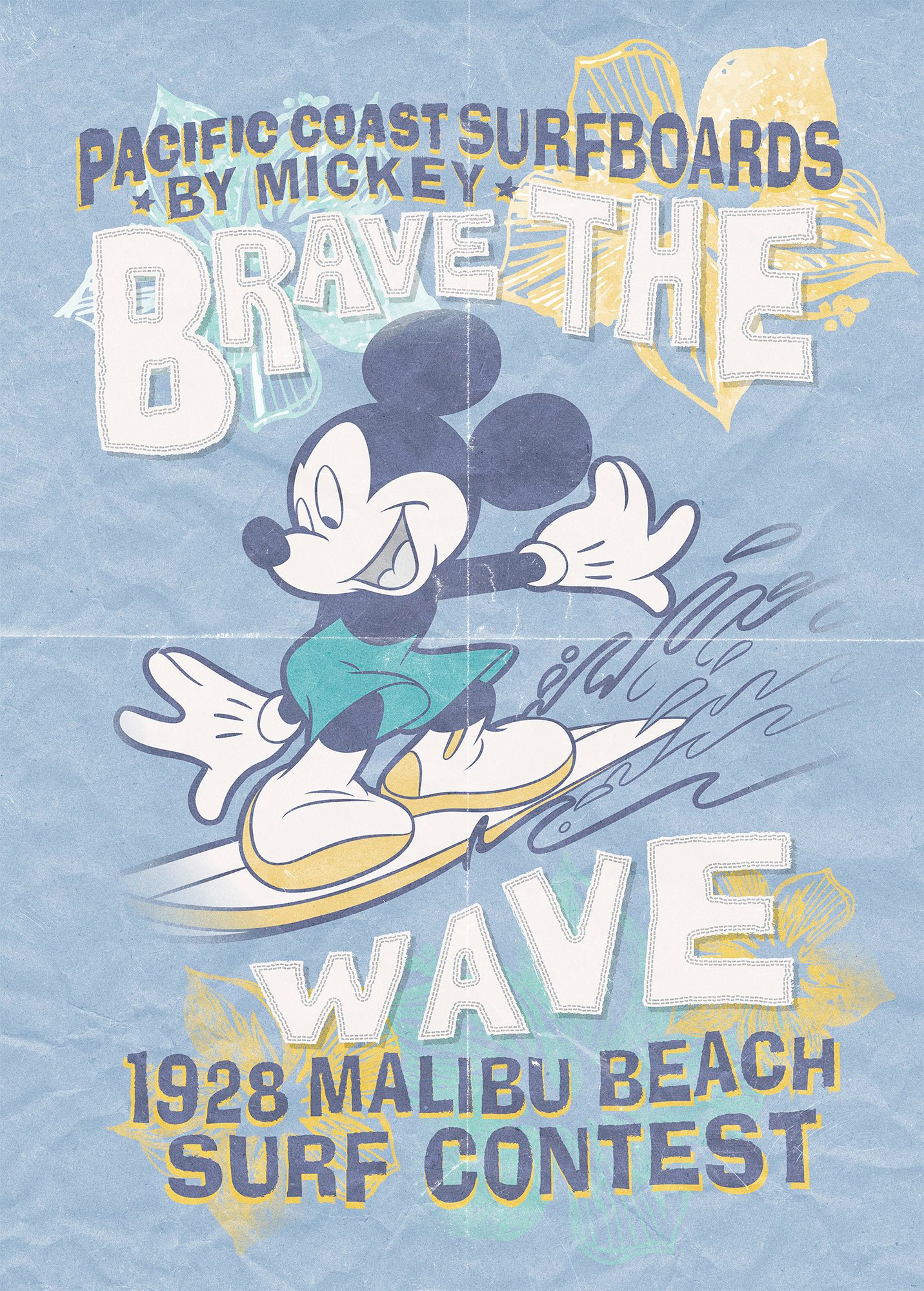 Komar Vliestapete "Mickey Brave the Wave" von Komar