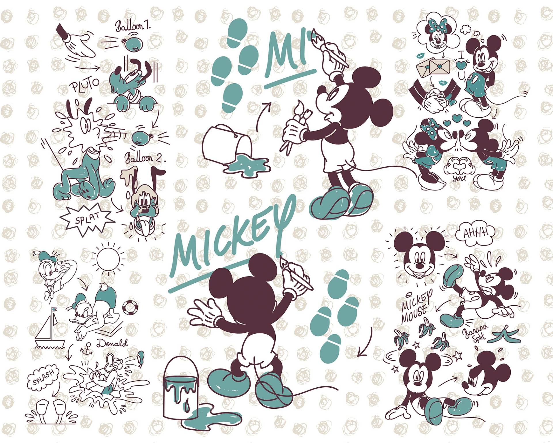 Komar Vliestapete "Mickey and Friends", 350x280 cm (Breite x Höhe) von Komar