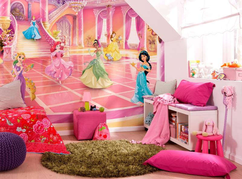 Komar Fototapete "Princess Glitzerparty - Größe 368 x 254 cm" bedruckt glatt Kinderzimmer von Komar