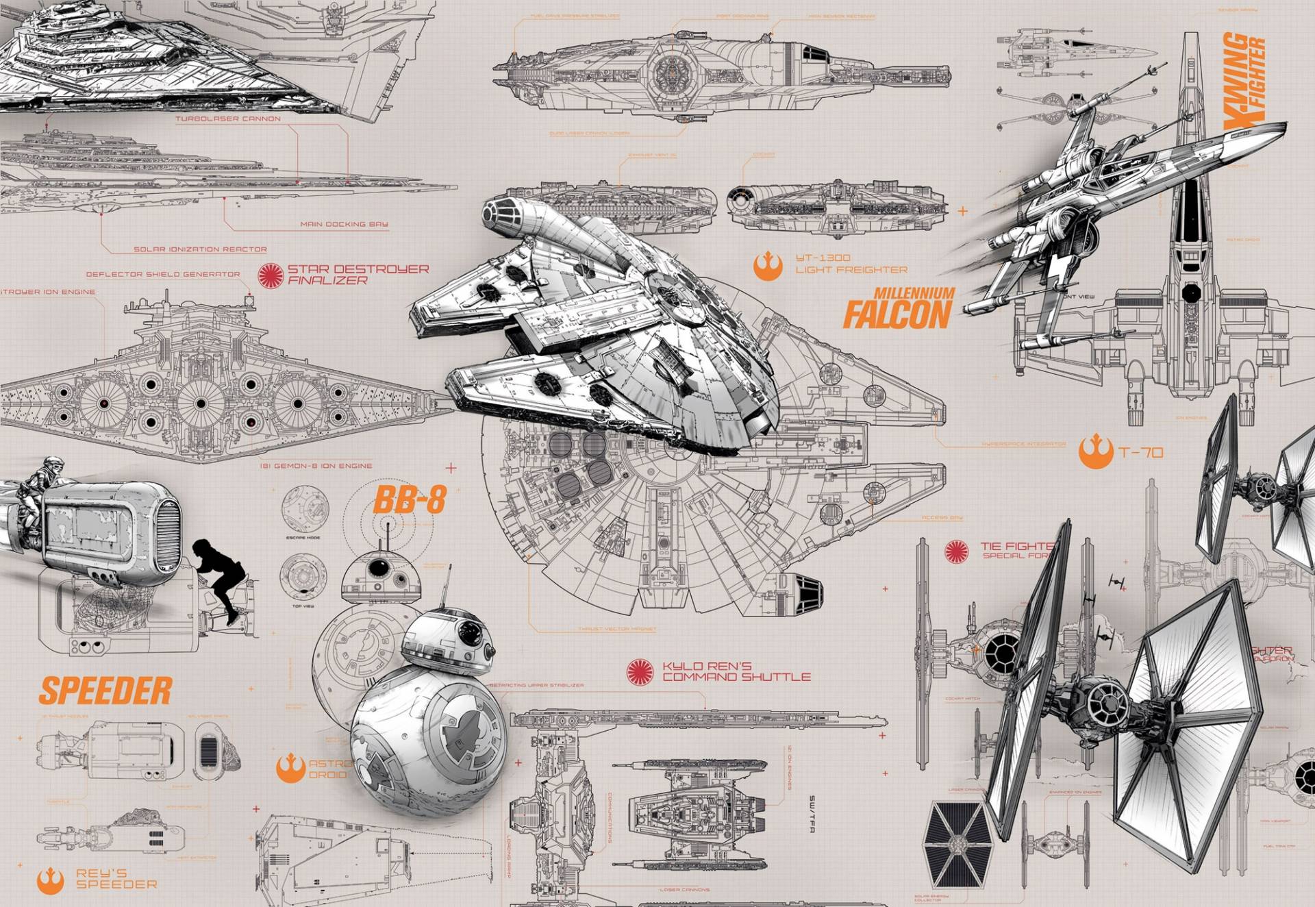 Komar Fototapete "STAR WARS Blueprints" von Komar