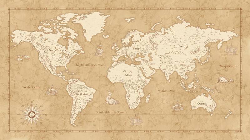 Komar Vliestapete "Vintage World Map" von Komar