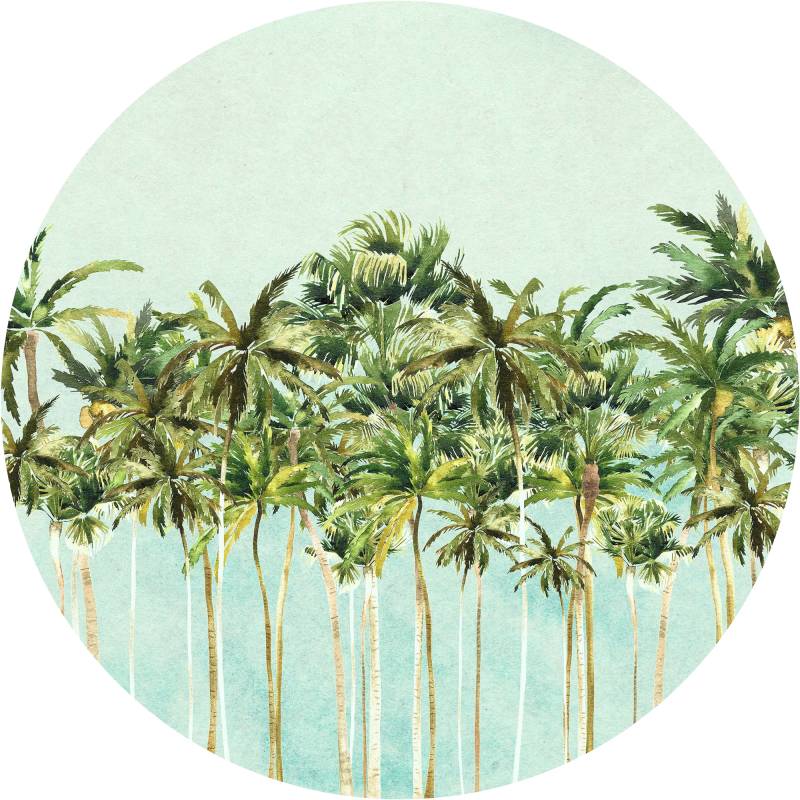 Komar Fototapete "Vlies selbstklebend - Coconut Trees - Größe 125 x 125 cm" bedruckt glatt Wohnzimmer, Schlafzimmer von Komar