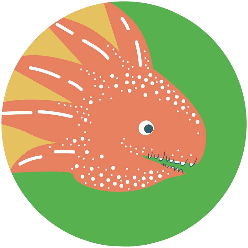 Komar Fototapete "Vlies selbstklebend - Little Dino Proto - Größe 125 x 125 cm" bedruckt glatt Wohnzimmer, Schlafzimmer von Komar