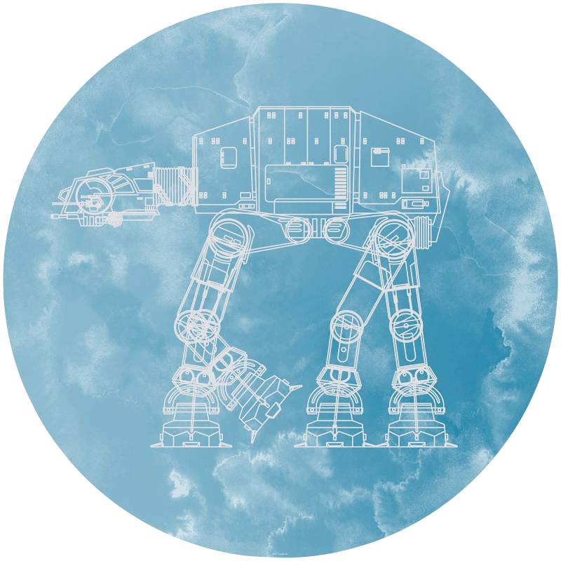 Komar Fototapete "Vlies selbstklebend - Star Wars AT-AT - Größe 125 x 125 cm" bedruckt glatt Kinderzimmer von Komar