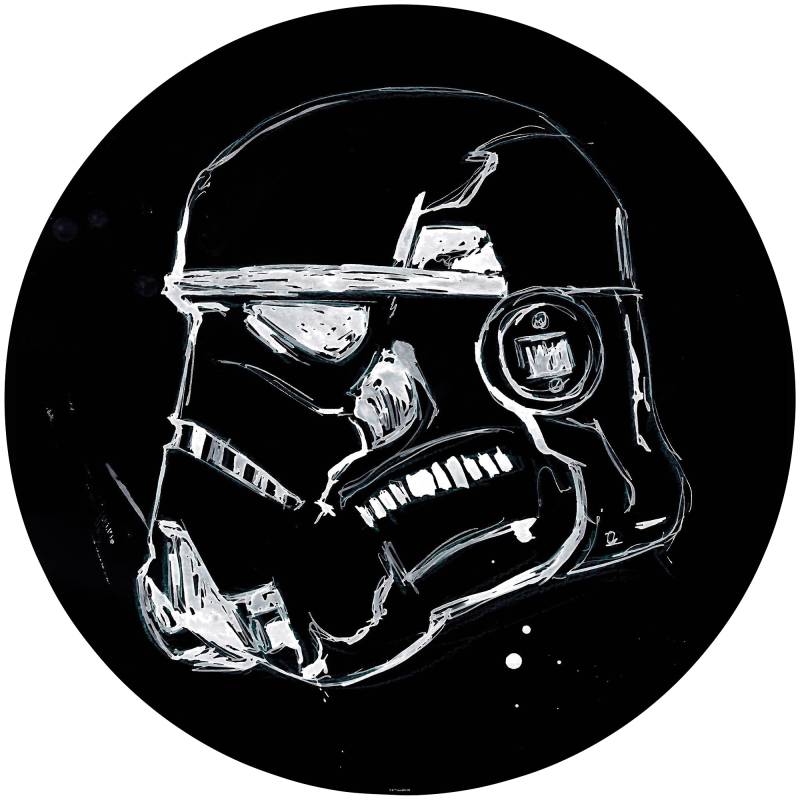 Komar Fototapete "Vlies selbstklebend - Star Wars Ink Stormtrooper - Größe 125 x 125 cm" bedruckt glatt Kinderzimmer von Komar