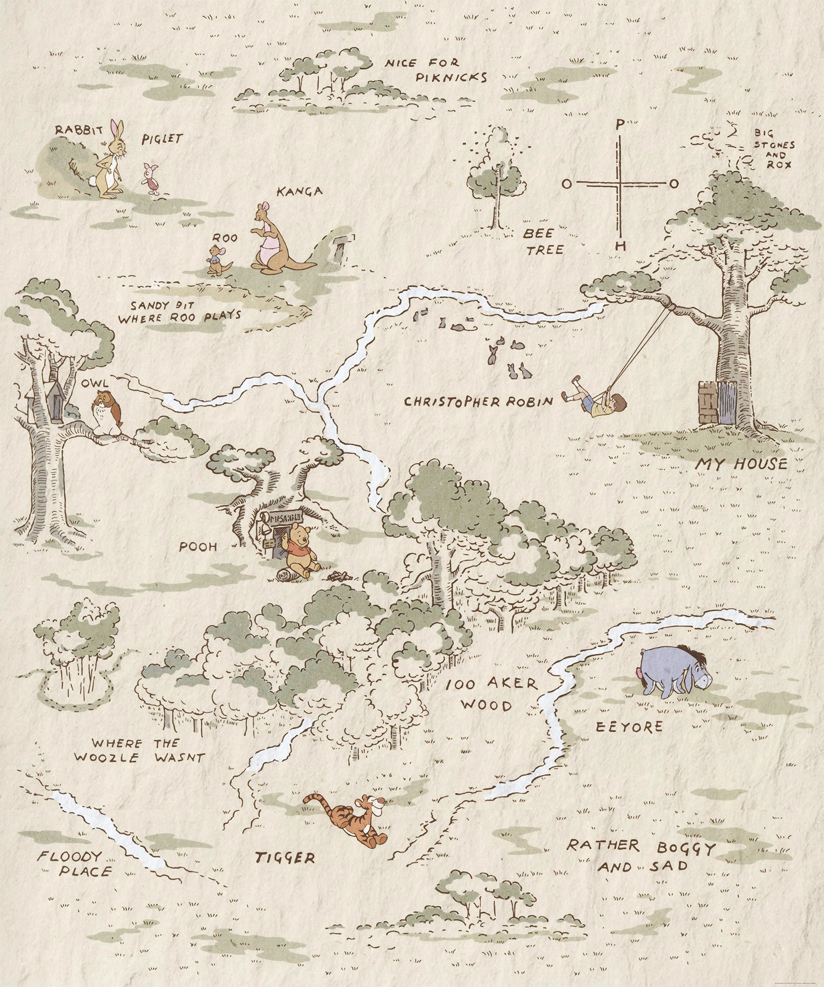 Komar Vliestapete "Winnie the Pooh Map" von Komar