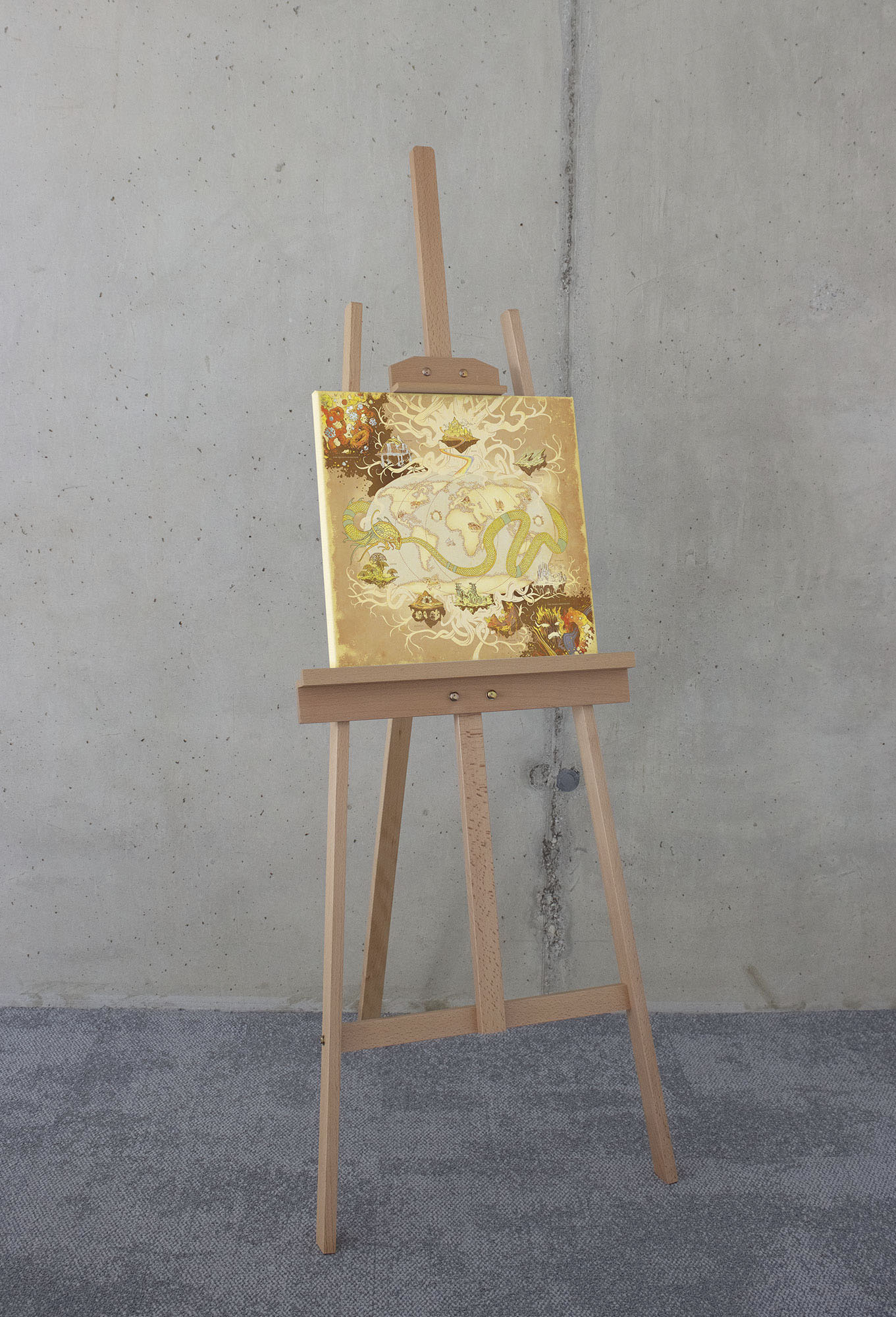 Komar Leinwandbild "Marvel World Map - Größe 40 x 40 cm" Disney 40 x 40 cm (Breite x Höhe);Erwachsene;Jugendliche;Kinder, 1 Stk. tlg. Keilrahmenbild mit Echtholzrahmen, Kinderzimmer von Komar