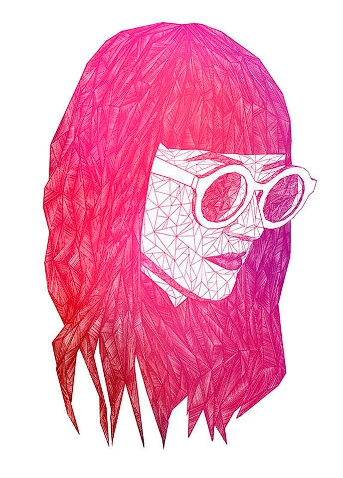 Komar Poster "Grid Pink", Porträts, (1 St.) von Komar