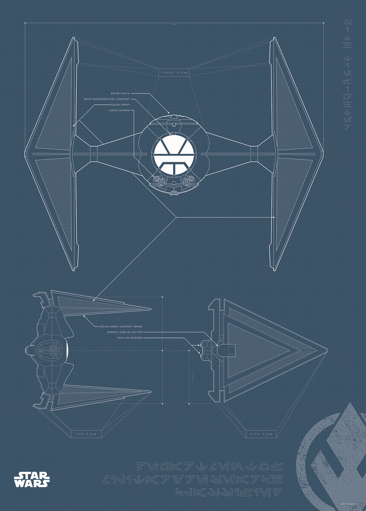 Komar Poster "Star Wars Blueprint Sith TIE-Fighter", Star Wars, (1 St.) von Komar